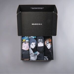 NARUTO ENERGY "SIDE BY SIDE" OVERSIZED TEE BOX SET IN MULTI